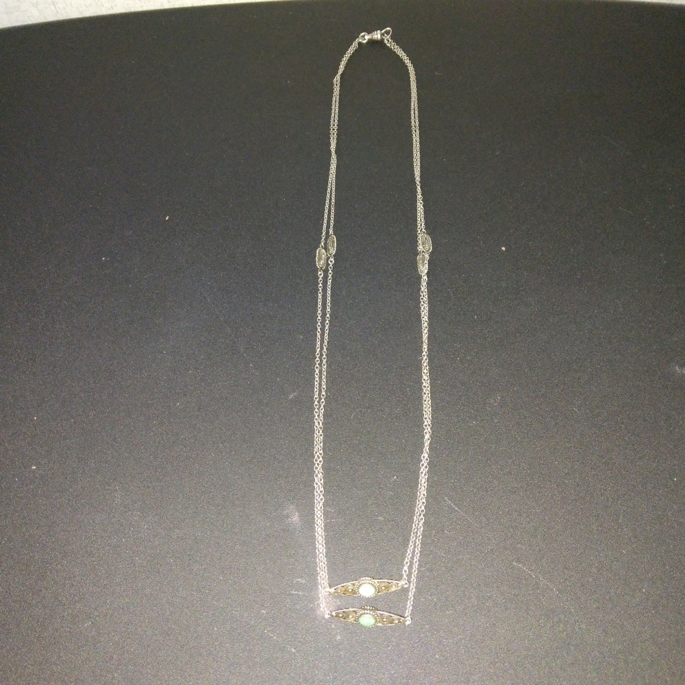 Turquoise Sterling Silver Adjustable Necklace (Tested)